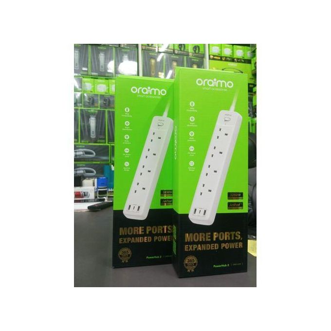 Oraimo PowerHub 3250W Extension – Multi-Socket Power Strip with USB