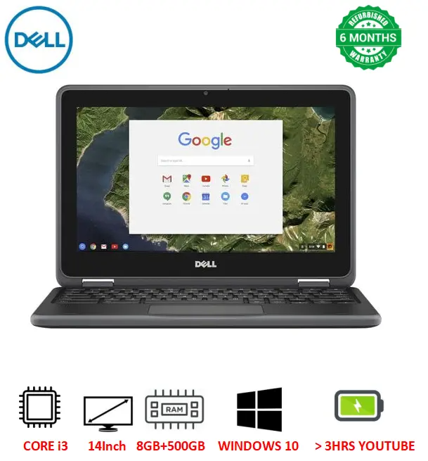 Refurbished Dell Latitude 3380 Intel Core i3 6th gen 4GB Ram 128GB SSD 14'' INCH Refurbished Laptop Computer Notebook with Windows 10 and Office installed
