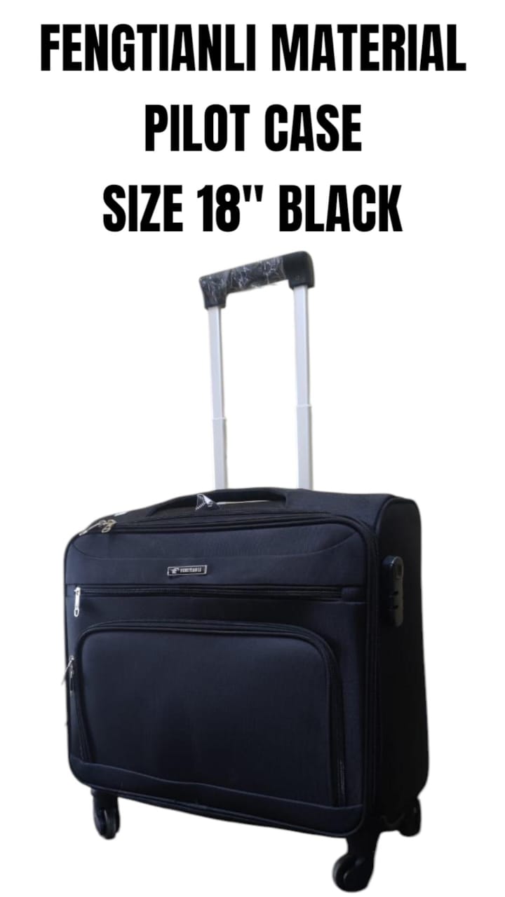 PILOT CASE. SIZE 18″ Fengtianli Fabric Pilot Case – Durable Travel & Business Luggage, Compact 18‑inch size, ideal for carry‑on & business trips, Smooth zipper closure with reinforced stitching.