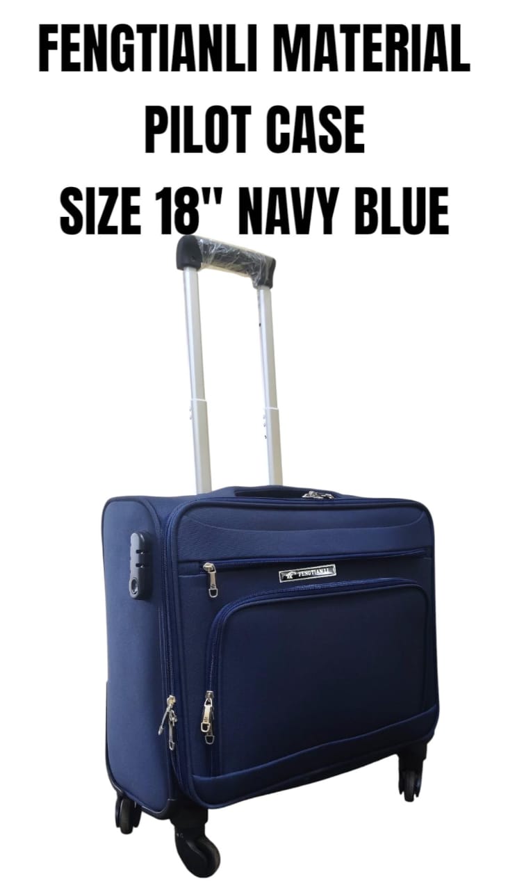 PILOT CASE. SIZE 18″ Fengtianli Fabric Pilot Case – Durable Travel & Business Luggage, Compact 18‑inch size, ideal for carry‑on & business trips, Smooth zipper closure with reinforced stitching.