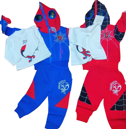 Spiderman Kids Tracksuit – 2PCS Toddler Outfit Set for Boys (1–3 Years) Cotton Comfortable Wear, Order now and make your little hero stand out in style!