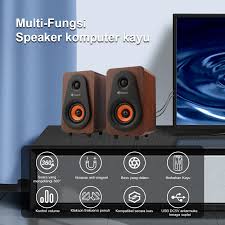 Kisonli T009 Wired USB Speakers – 2.0 Stereo Multimedia Desktop Speakers with AUX for Laptop & PC