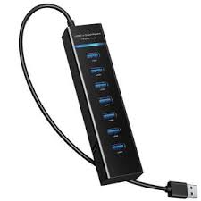 USB 3.0 7-Port Hub – High-Speed 5Gbps Multi USB Splitter with Power Adapter for Laptop & PC