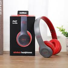 P47 Wireless Bluetooth Headphones – Foldable Stereo Headset with Mic, Deep Bass & Long Battery