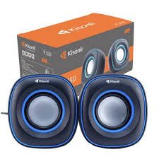 Kisonli V350 USB Wired Speaker – 2.0 Stereo Computer Speakers with Deep Bass & AUX Input