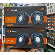 Kisonli V350 USB Wired Speaker – 2.0 Stereo Computer Speakers with Deep Bass & AUX Input