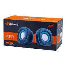Kisonli V350 USB Wired Speaker – 2.0 Stereo Computer Speakers with Deep Bass & AUX Input