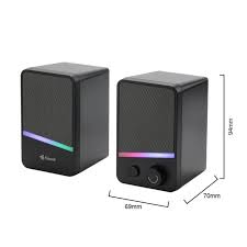 Kisonli X32 USB Mini Speakers – 2.0 Stereo RGB Desktop Speakers with Deep Bass & AUX Input