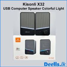 Kisonli X32 USB Mini Speakers – 2.0 Stereo RGB Desktop Speakers with Deep Bass & AUX Input