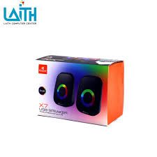 Kisonli X7 USB RGB Speakers – 2.0 Stereo Mini Desktop Speakers with Deep Bass & AUX Input