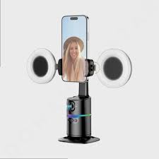 Plokama Auto A20 360° Smart Shooting Gimbal – AI Face Tracking, Gesture Control, Hands-Free Phone Holder for Vlogging & Live Streaming