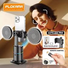 Plokama Auto A20 360° Smart Shooting Gimbal – AI Face Tracking, Gesture Control, Hands-Free Phone Holder for Vlogging & Live Streaming