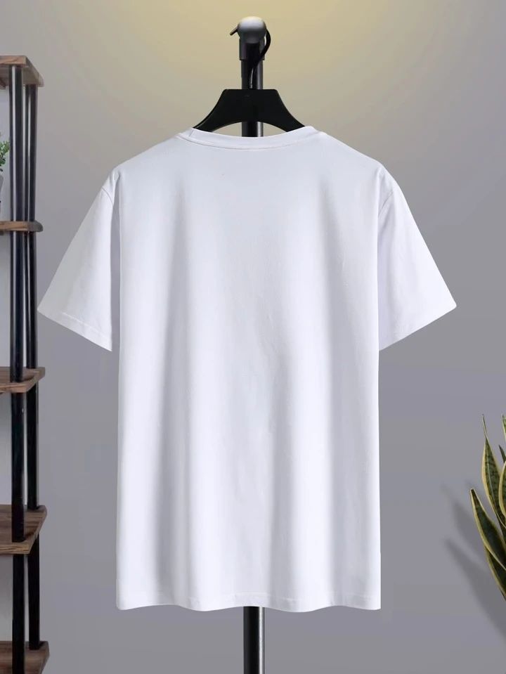 Men Plain White Round Neck Cotton T-Shirt – Comfortable Casual Wear