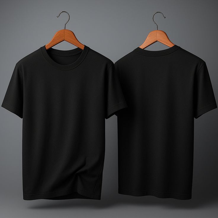 Men Plain Black Round Neck Cotton T-Shirt – Comfortable Casual Wear
