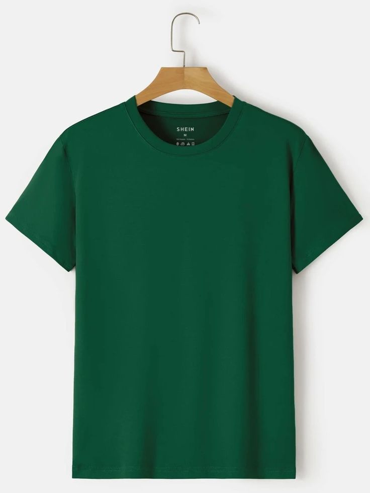 Men Plain Kenya Green Round Neck Cotton T-Shirt – Comfortable Casual Wear