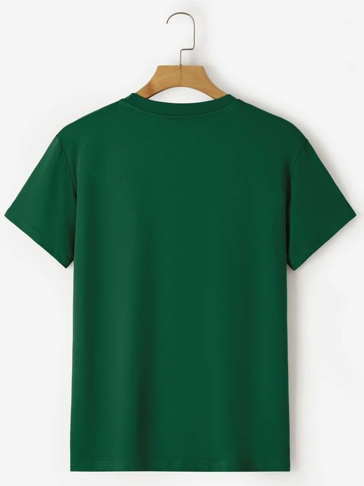 Men Plain Kenya Green Round Neck Cotton T-Shirt – Comfortable Casual Wear