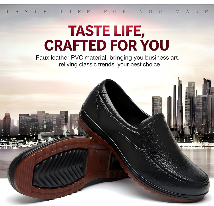 Men's Waterproof Non-Slip Kitchen Work Shoes Low Cut Short Ankle Rubber Rain Boots with Tendon Sole