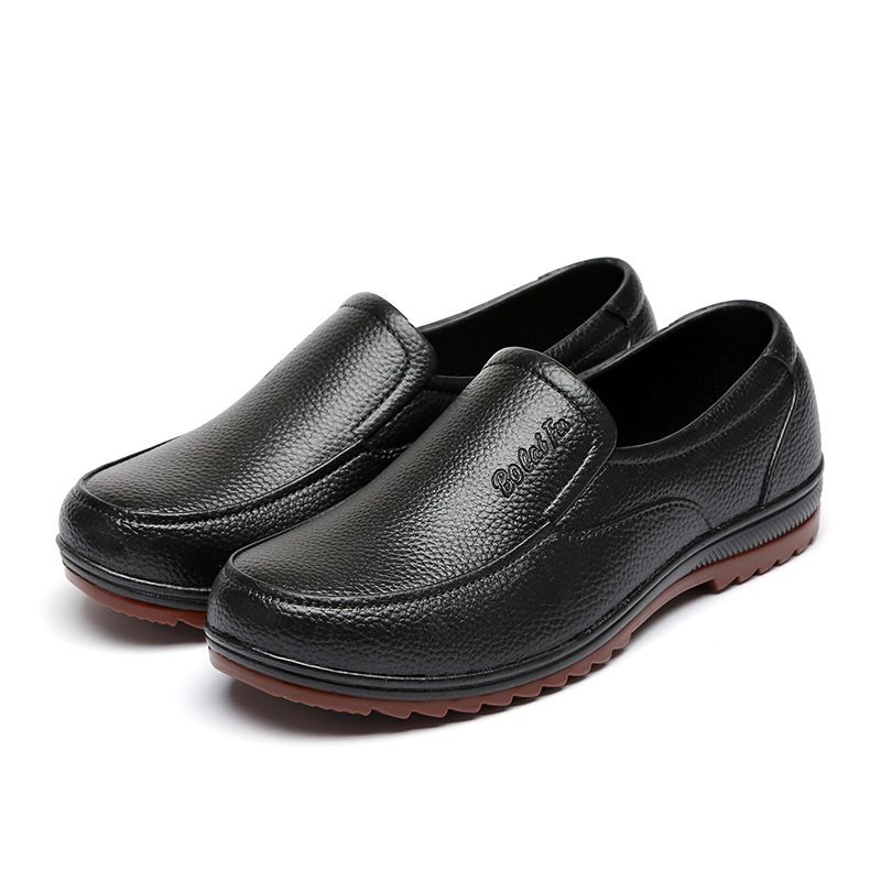 Men's Waterproof Non-Slip Kitchen Work Shoes Low Cut Short Ankle Rubber Rain Boots with Tendon Sole