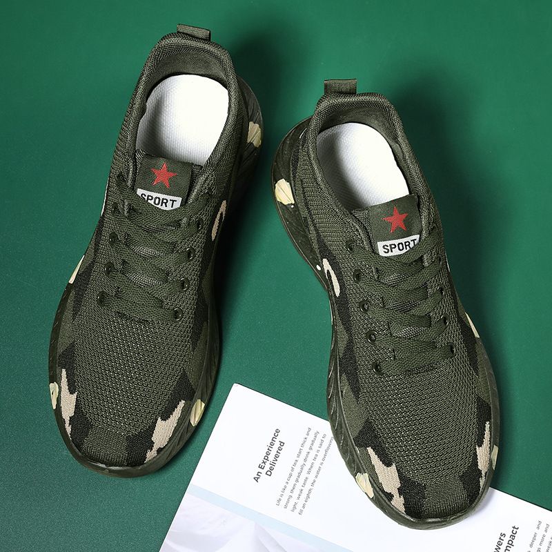 2026 New Men's Camouflage Shoes Outdoor Hiking Training Shoes Student Military Training Work Safety Shoes