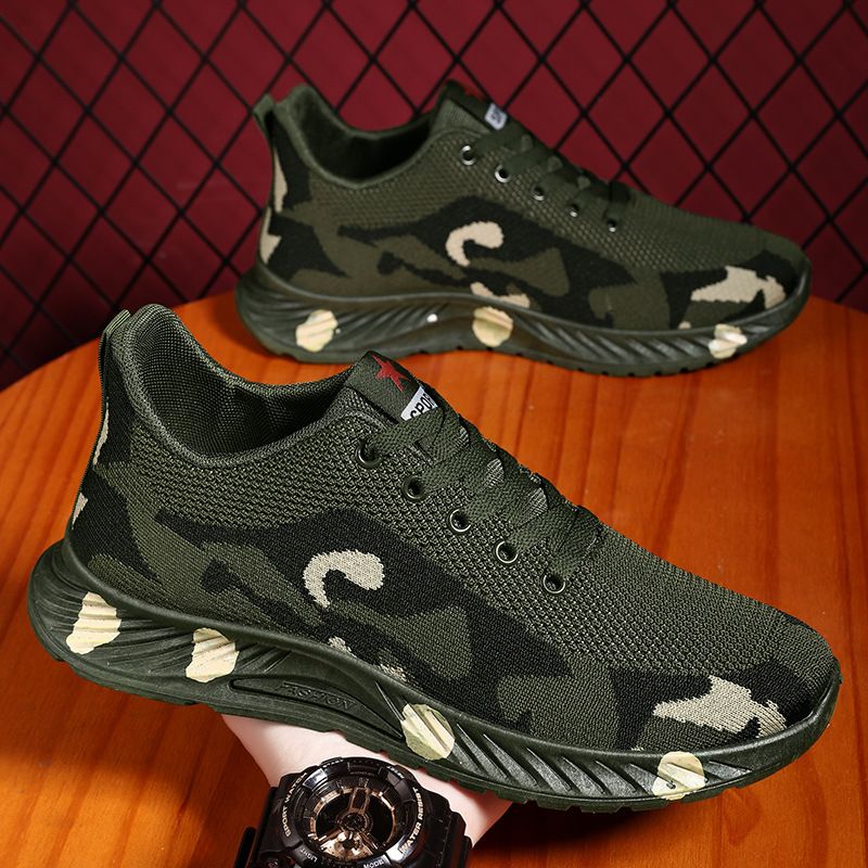 2026 New Men's Camouflage Shoes Outdoor Hiking Training Shoes Student Military Training Work Safety Shoes