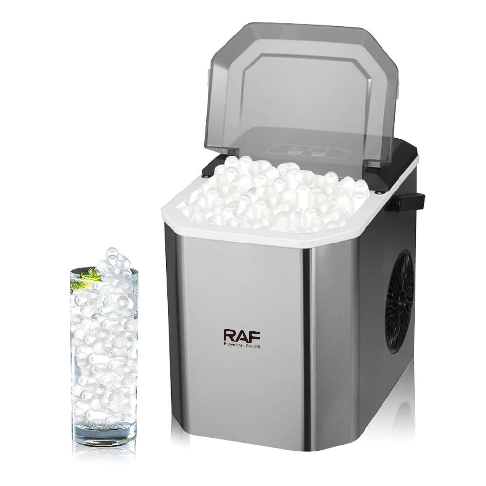RAF New Ice Maker with Handle 26LBS/24H Portable Ice Maker Machine with Scoop Countertop Adjustable