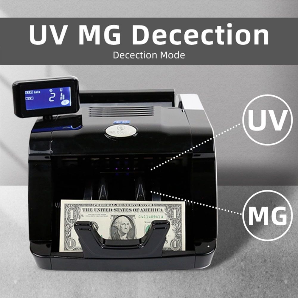 Automatic Money Counter Machine Bank Supermarket Banknote Cash Counting Detecting