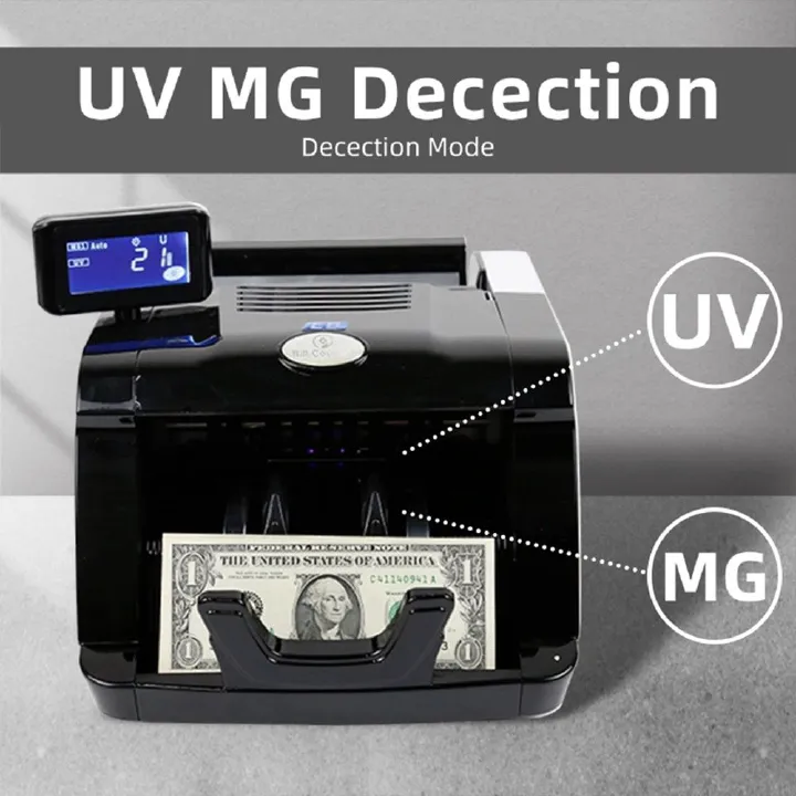 Multi Currency UVMG Fake Note Detection Money Banknote Counter Bill Counting Machine Restaurant Supermarket Cash Counter