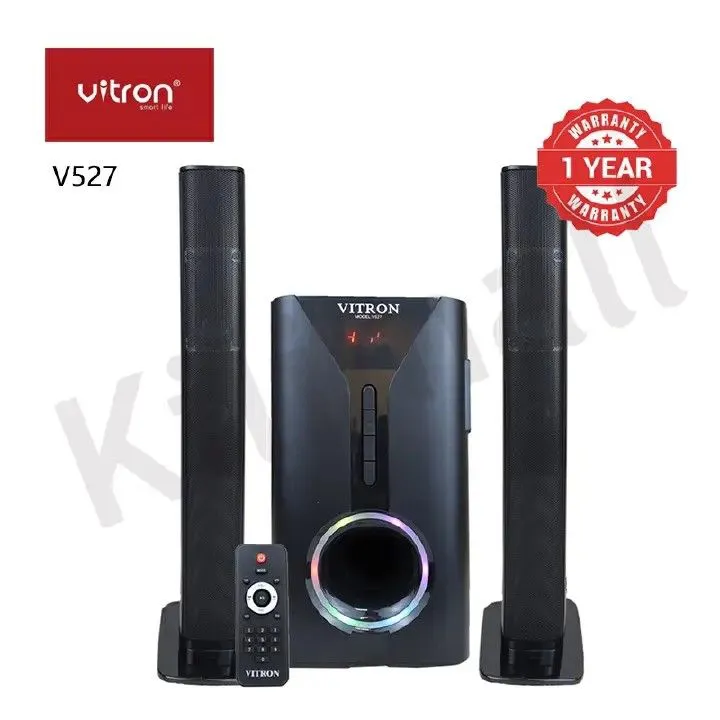 Vitron V- 527 2.1CH Multimedia Bluetooth Woofer Speaker System Subwoofer Soundbar BT/USB/SD/FM Subwoofer Home Audilo System Soundbar With Remote Control 9000W V527 Black 9000W V527
