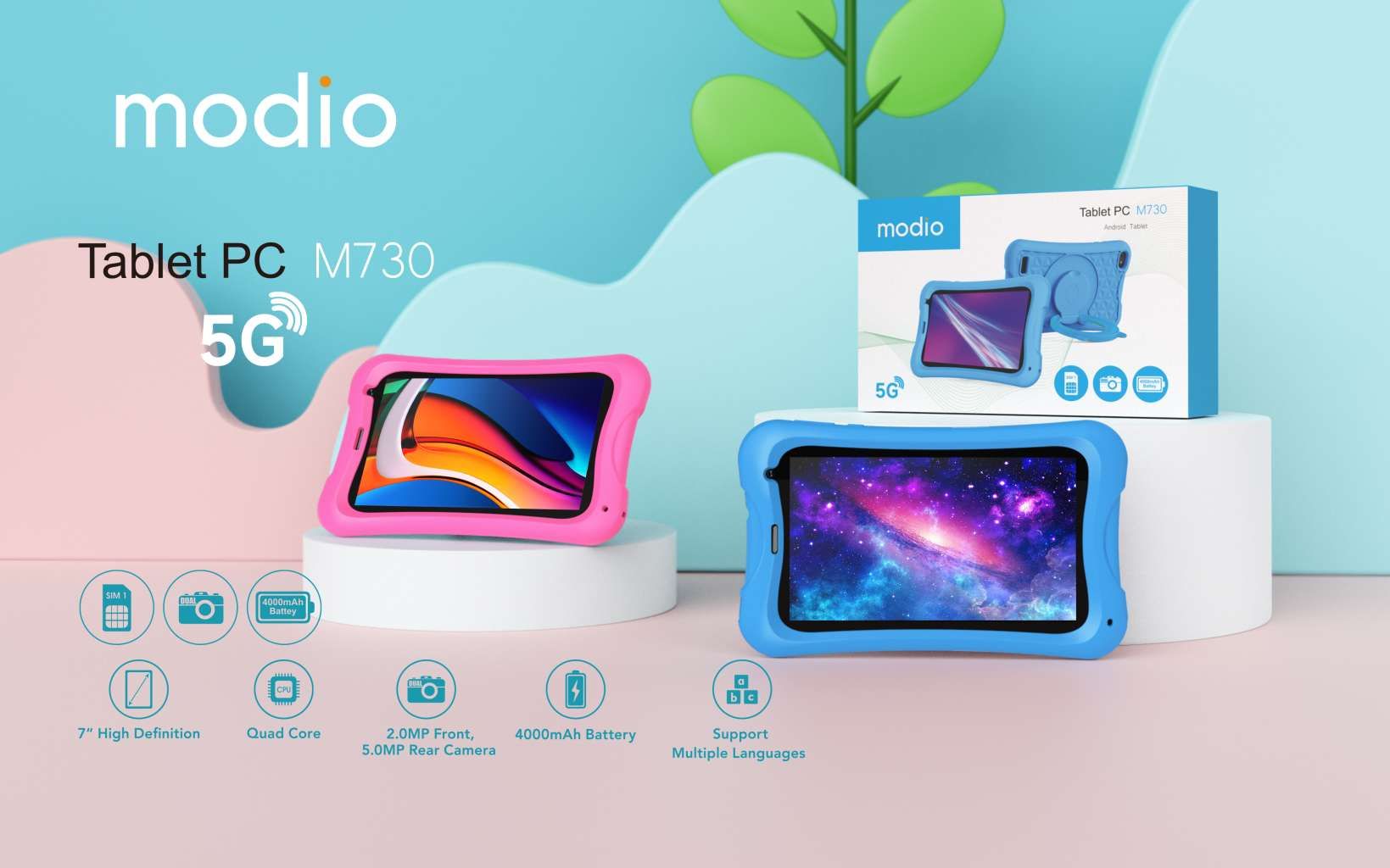 🔥 Modio M730 7-Inch Android Kids Tablet | 6GB RAM + 256GB Storage | SIM Card + WiFi | Learning & Gaming Tablet | Dual Camera | 4000mAh Battery | Best Budget Tablet Deal