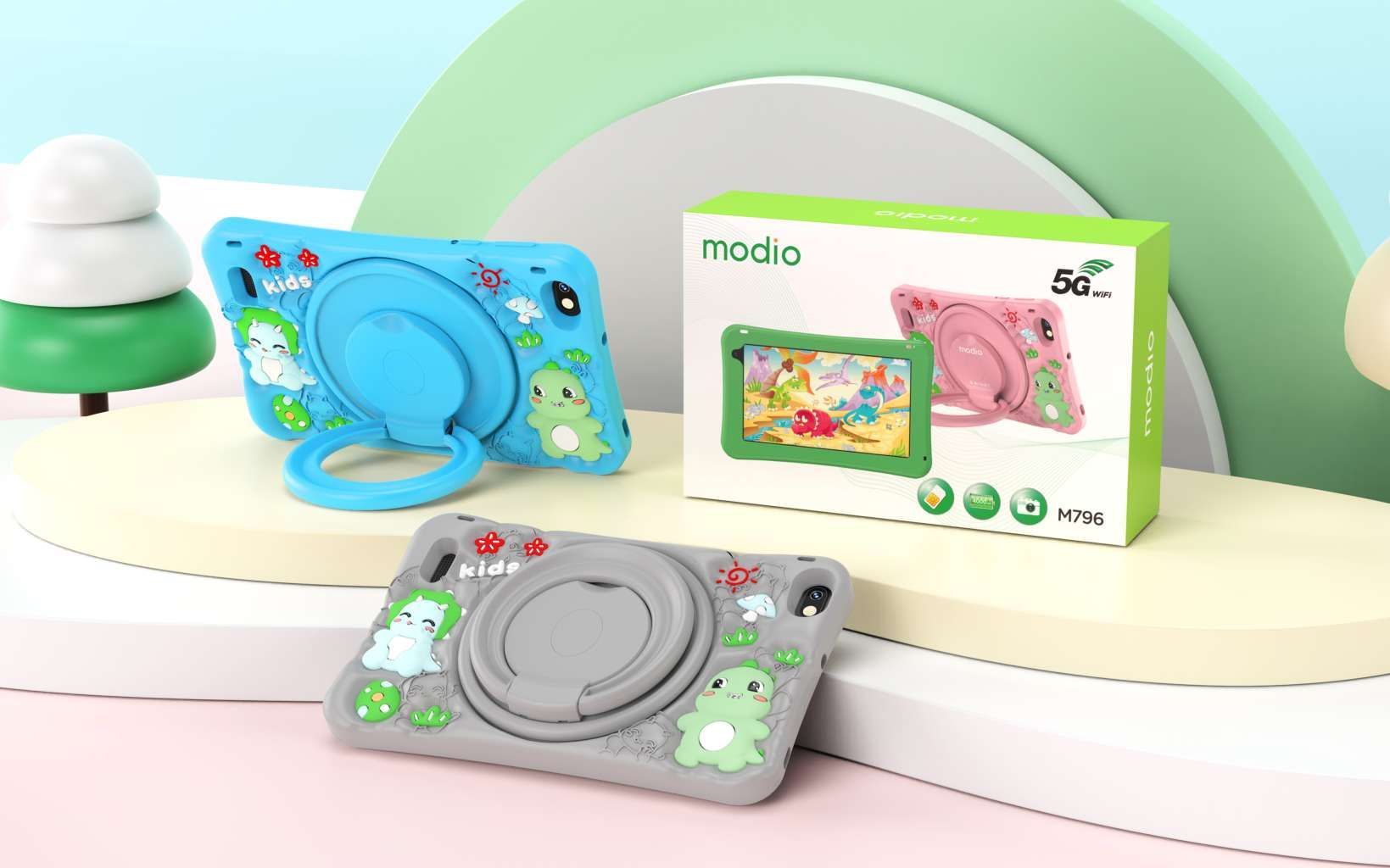 🔥 Modio M796 7-Inch Android Kids Tablet | 6GB RAM + 256GB Storage | SIM Card + WiFi + Bluetooth | Learning & Gaming Tablet | Dual Camera | 4000mAh Battery | Free Gift Package