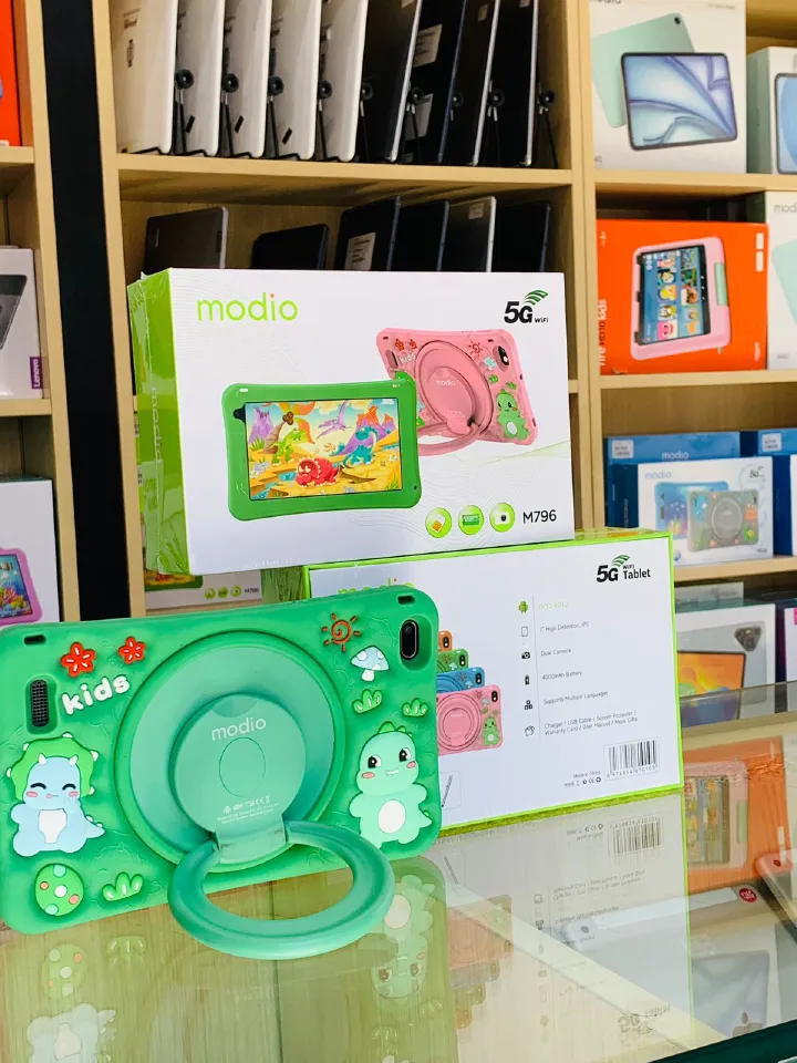 🔥 Modio M796 7-Inch Android Kids Tablet | 6GB RAM + 256GB Storage | SIM Card + WiFi + Bluetooth | Learning & Gaming Tablet | Dual Camera | 4000mAh Battery | Free Gift Package