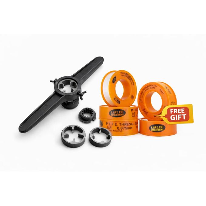 IRS PPR Pipe Threading Machine with Adjustable Die Holder + FREE Thread Tape