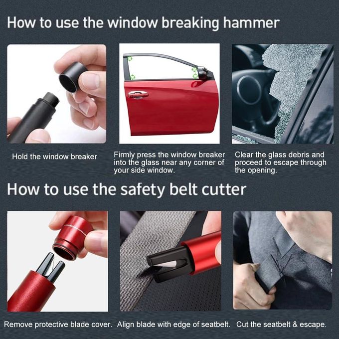 Safe Hammer Glass Breaker Window Breaker Seatbelt Cutter Car Safety Emergency Escape Auto Rescue Tool Car Glass Breaker,Life-Saving Emergency Artifact One Second Broken Window