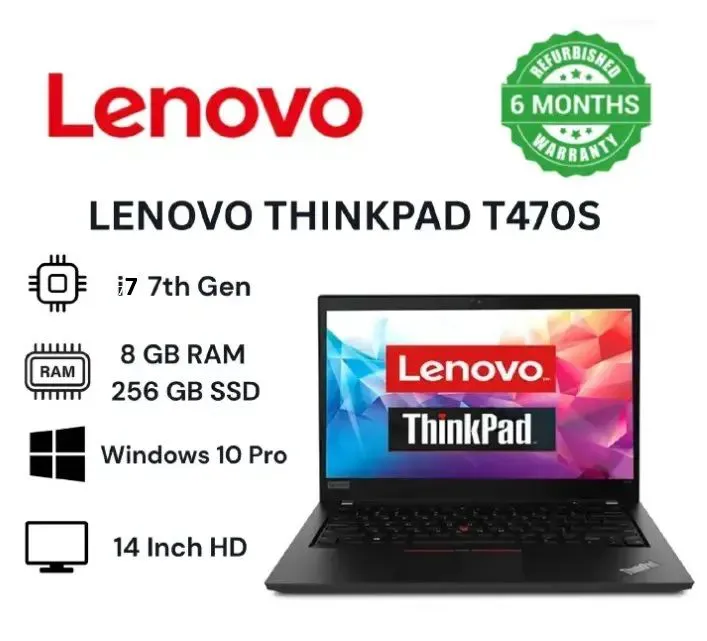{Special Offer}Refurbished Lenovo ThinkPad T470s Laptop Intel Core i7 7th Gen 8GB RAM 256GB SSD 14'' Inch Refurbished Laptops Windows 11 pro and Microsoft Office Installed Computer Notebook+MOUSE