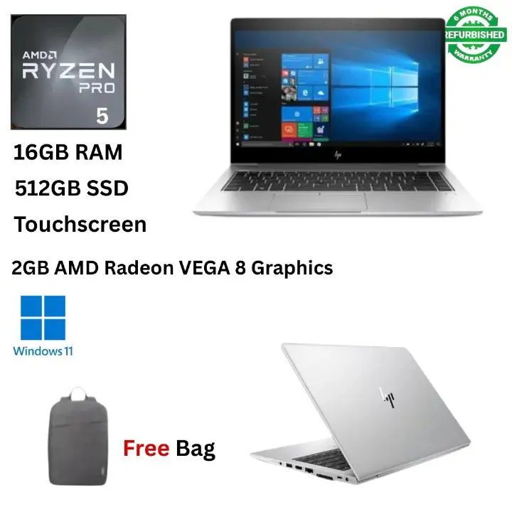 (SPECIAL OFFER) HP EliteBook 745 G6 AMD Ryzen 5 PRO 3500U 16GB RAM 512GB SSD 14 Inches Full HD Touchscreen + 2GB AMD Radeon Graphics 2.1 GHz- 4.0GHz Quad Core Windows 11 Pro Refurbished Laptop