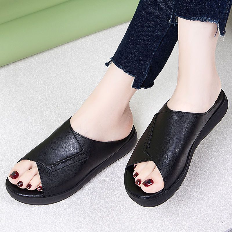Buzz New Women's Shoes Thick-soled Height-increasing Shoes Women's Artificial Leather PU Slippers Sandals Casual Party Shoes Women's Shoes