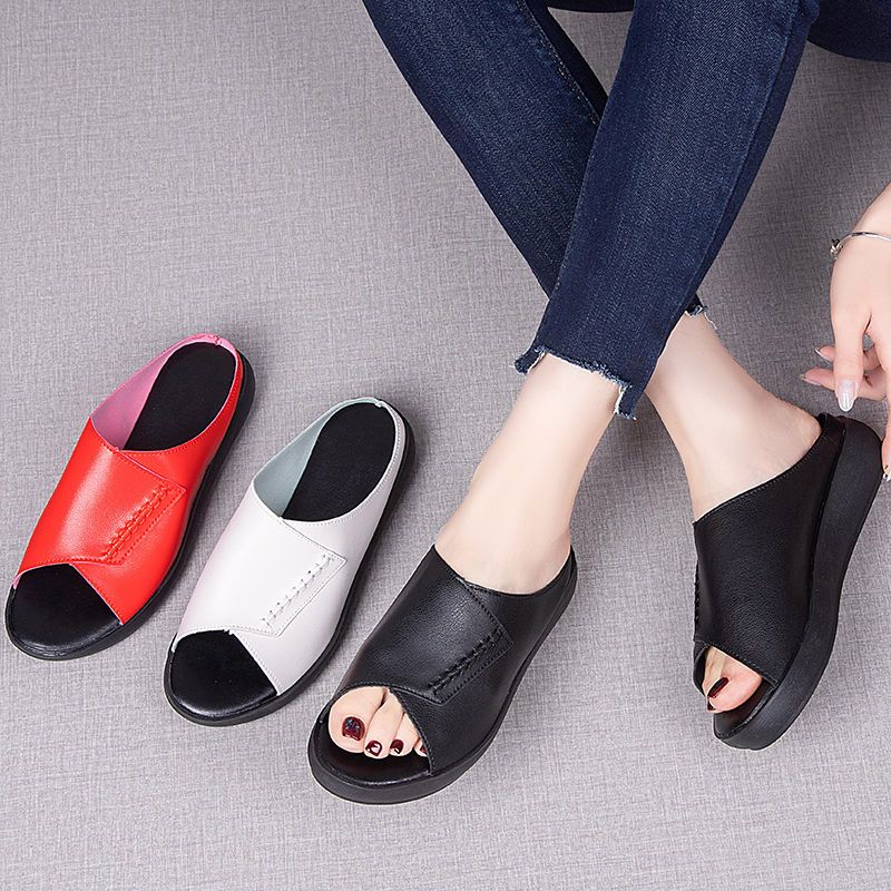 Buzz New Women's Shoes Thick-soled Height-increasing Shoes Women's Artificial Leather PU Slippers Sandals Casual Party Shoes Women's Shoes