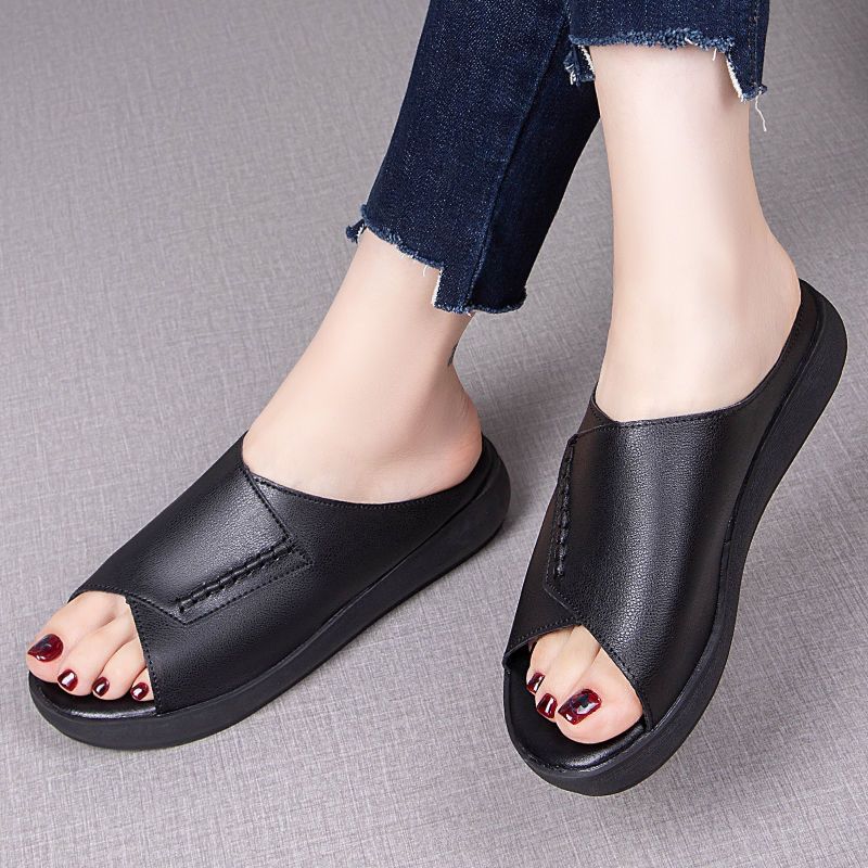 Buzz New Women's Shoes Thick-soled Height-increasing Shoes Women's Artificial Leather PU Slippers Sandals Casual Party Shoes Women's Shoes