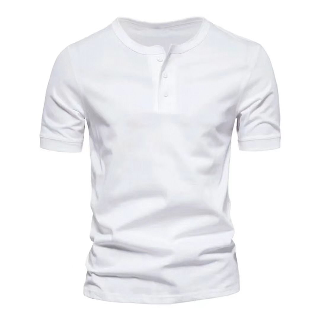In summer, the new men's T-shirt is fashionable, breathable and comfortable, and the solid color short-sleeved V-neck is suitable for daily leisure commuting.