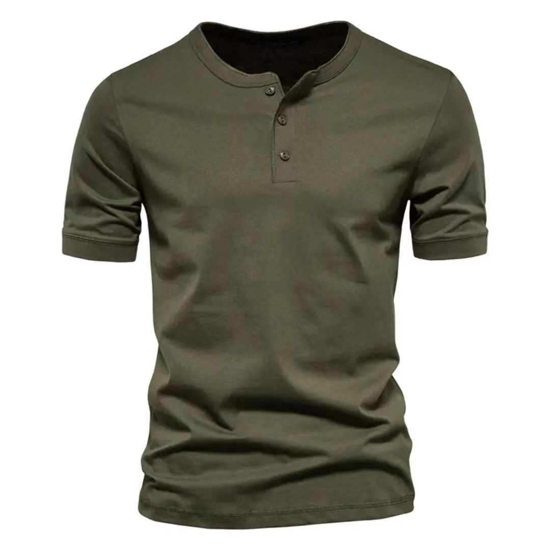 In summer, the new men's T-shirt is fashionable, breathable and comfortable, and the solid color short-sleeved V-neck is suitable for daily leisure commuting.