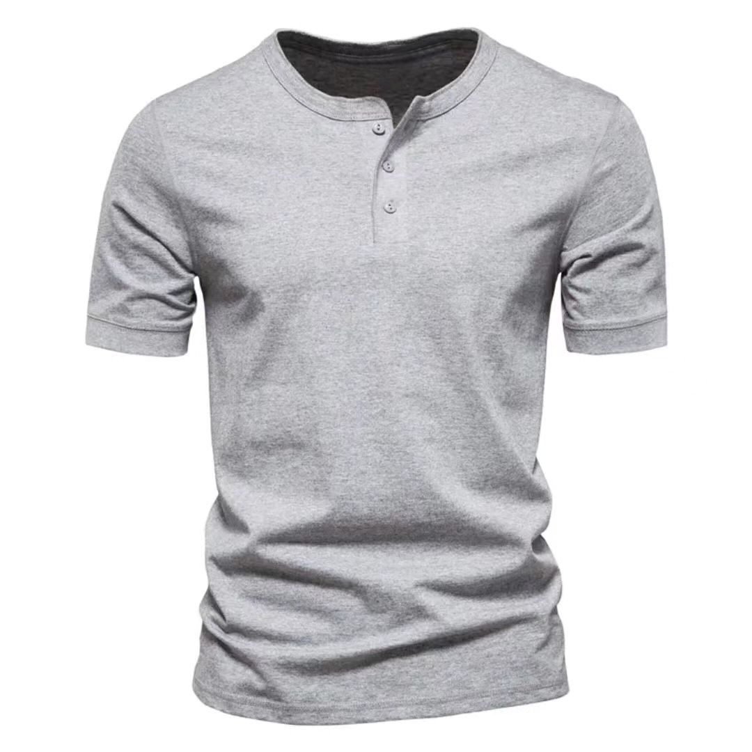 In summer, the new men's T-shirt is fashionable, breathable and comfortable, and the solid color short-sleeved V-neck is suitable for daily leisure commuting.