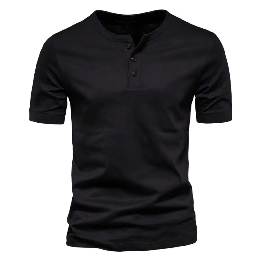 In summer, the new men's T-shirt is fashionable, breathable and comfortable, and the solid color short-sleeved V-neck is suitable for daily leisure commuting.