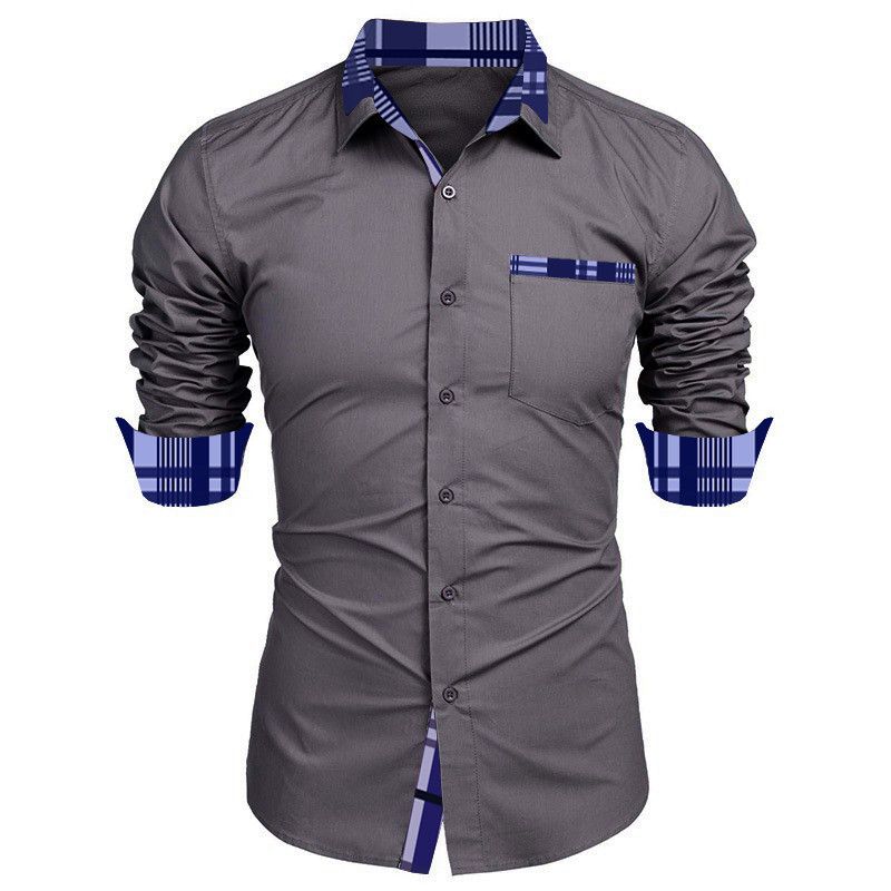 New men's shirts in summer are fashionable, casual, color-matched, long-sleeved lapel button shirts suitable for daily leisure commuting.