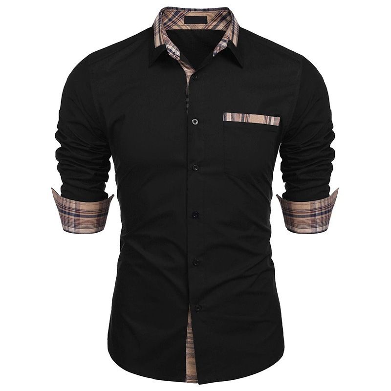 New men's shirts in summer are fashionable, casual, color-matched, long-sleeved lapel button shirts suitable for daily leisure commuting.