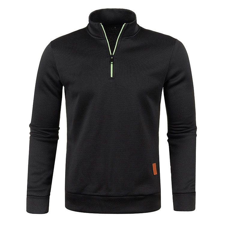 The new men's long-sleeved sweater pullover with solid color stand-up collar zipper jacket is suitable for daily leisure party, office and commuting business wear.