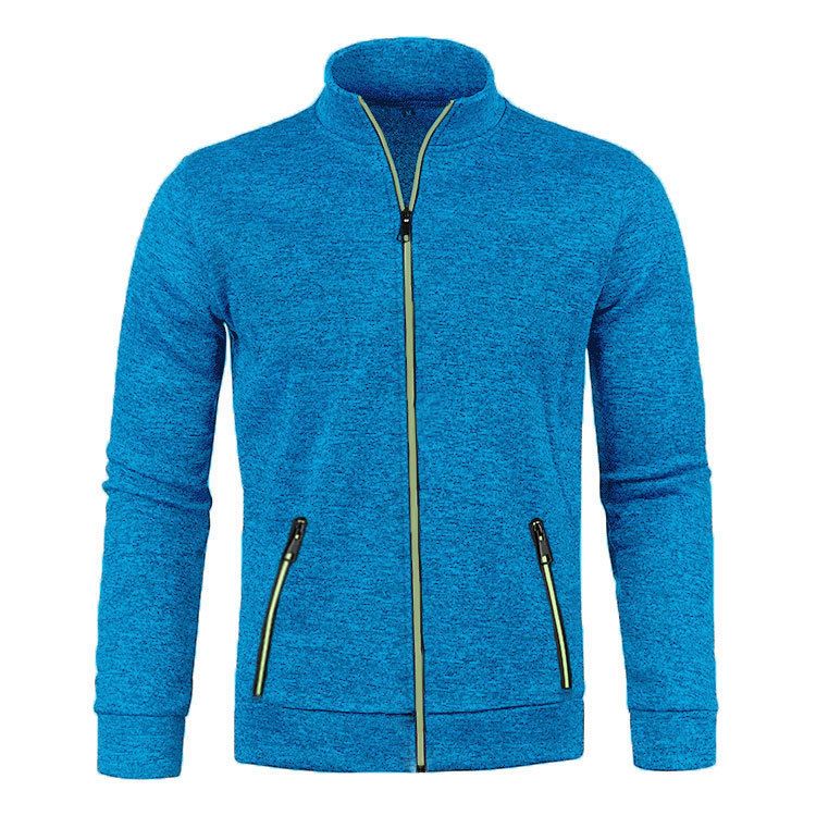 Autumn and winter new men's long sleeve coat warm collar zipper coat cardigan suitable for daily leisure commuting outdoor sports wear.
