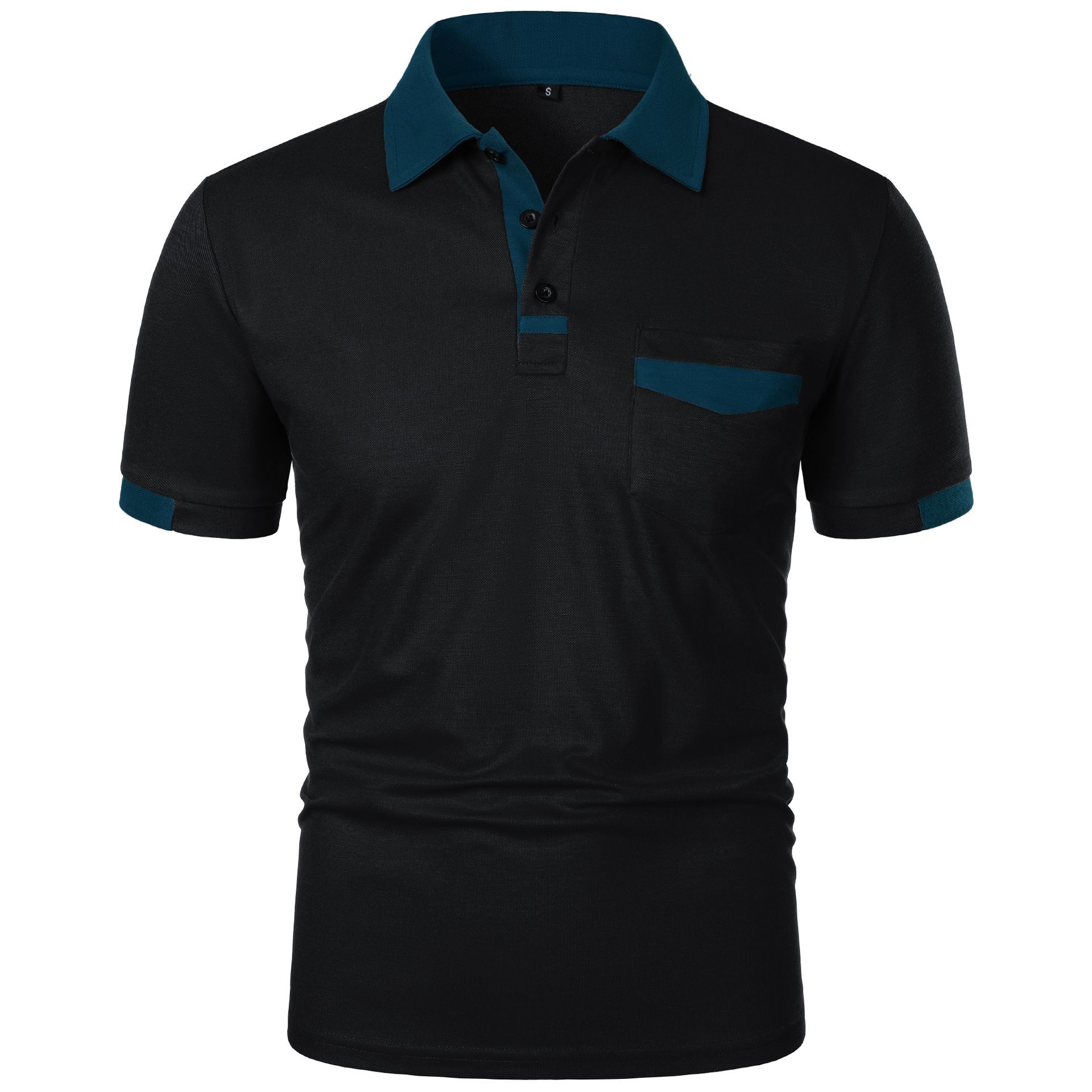 Summer new men's short-sleeved T-shirt color matching lapel button comfortable and breathable men's POLO shirt suitable for daily leisure office commuting outdoor sports.