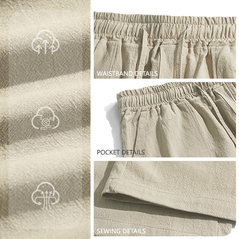 New men's trousers solid color cotton and linen loose breathable wide-leg leisure sports trousers are suitable for daily leisure commuting outdoor sports wear.