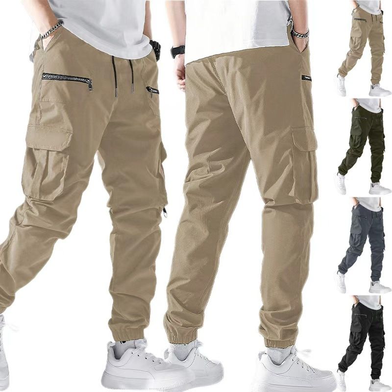 The new men's trousers, leg-tied overalls and joker outdoor multi-pocket pants, and thin casual sweatpants are suitable for daily leisure and commuting.