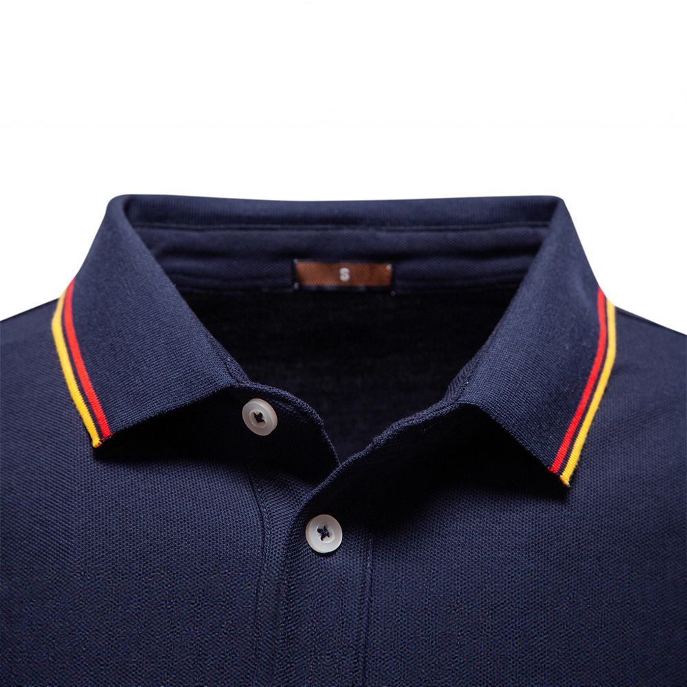 Autumn new men's long-sleeved T-shirt with solid color lapel casual Joker POLO shirt men's shirt is suitable for daily leisure commuting business wear.